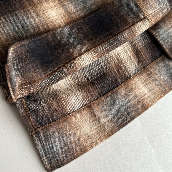 Mellowday Plaid Brown Flannel Vest Wool Blend Size M - Picture 7 of 13